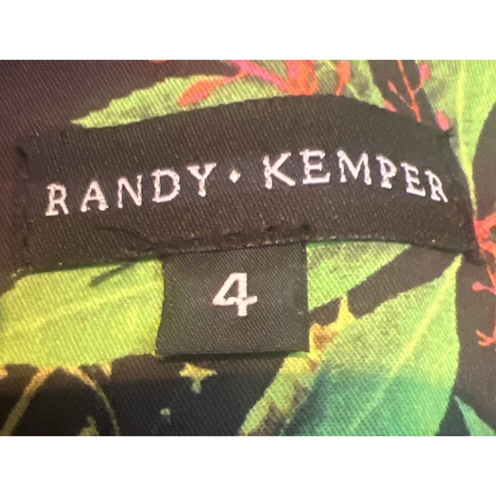 Vintage 90s Randy Kemper Botanical Cigarette Pant Dark Floral Eclectic Boho Sz 4 - Picture 3 of 11